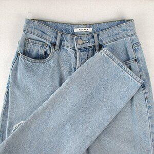 PACSUN HIGH RISE STRAIGHT SHREDDED JEANS